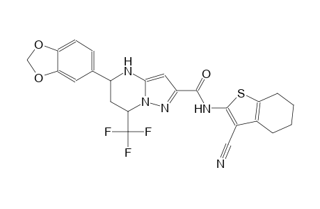5-(1,3-benzodioxol-5-yl)-N-(3-cyano-4,5,6,7-tetrahydro-1-benzothien-2-yl)-7-(trifluoromethyl)-4,5,6,7-tetrahydropyrazolo[1,5-a]pyrimidine-2-carboxamide
