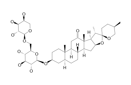 FILIASPAROSIDE_B;(25-R)-3-BETA-HYDROXY-5-ALPHA-SPIROSTAN-12-ONE-3-O-ALPHA-ARABINOPYRANOSYL-(1->6)-BETA-GLUCOPYRANOSIDE