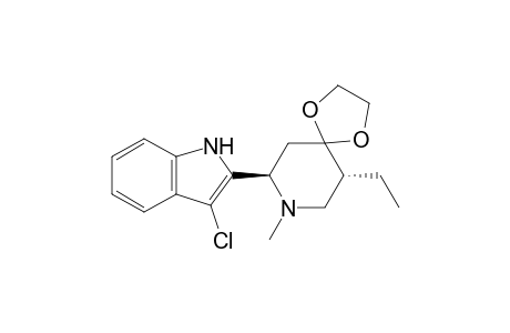 1,4-Dioxa-8-azaspiro[4.5]decane, 9-(3-chloro-1H-indol-2-yl)-6-ethyl-8-methyl-, trans-