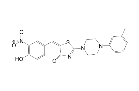 (5E)-5-(4-hydroxy-3-nitrobenzylidene)-2-[4-(3-methylphenyl)-1-piperazinyl]-1,3-thiazol-4(5H)-one
