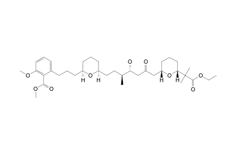 2-[3-[(2S,6S)-6-[(3S,4R)-7-[(2S,6R)-6-(2-ethoxy-2-keto-1,1-dimethyl-ethyl)tetrahydropyran-2-yl]-4-hydroxy-6-keto-3-methyl-heptyl]tetrahydropyran-2-yl]propyl]-6-methoxy-benzoic acid methyl ester