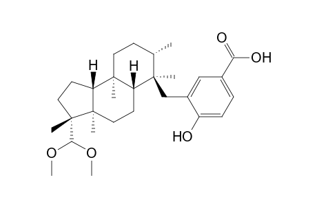 3-[[(3R,3aR,5aS,6R,7S,9aS,9bR)-3-(dimethoxymethyl)-3,3a,6,7,9a-pentamethyl-2,4,5,5a,7,8,9,9b-octahydro-1H-benz[e]inden-6-yl]methyl]-4-hydroxy-benzoic acid