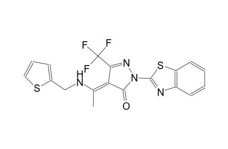 (4E)-2-(1,3-benzothiazol-2-yl)-4-{1-[(2-thienylmethyl)amino]ethylidene}-5-(trifluoromethyl)-2,4-dihydro-3H-pyrazol-3-one