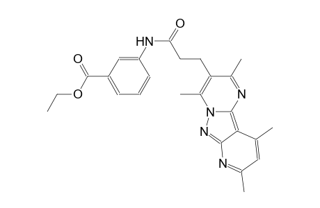 benzoic acid, 3-[[1-oxo-3-(2,4,8,10-tetramethylpyrido[2',3':3,4]pyrazolo[1,5-a]pyrimidin-3-yl)propyl]amino]-, ethyl ester