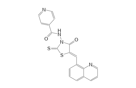 4-pyridinecarboxamide, N-[(5Z)-4-oxo-5-(8-quinolinylmethylene)-2-thioxothiazolidinyl]-