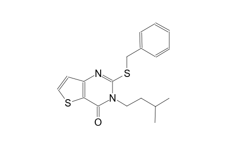 thieno[3,2-d]pyrimidin-4(3H)-one, 3-(3-methylbutyl)-2-[(phenylmethyl)thio]-