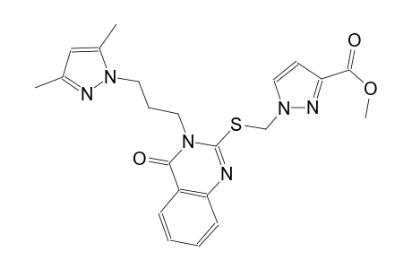 methyl 1-[({3-[3-(3,5-dimethyl-1H-pyrazol-1-yl)propyl]-4-oxo-3,4-dihydro-2-quinazolinyl}sulfanyl)methyl]-1H-pyrazole-3-carboxylate