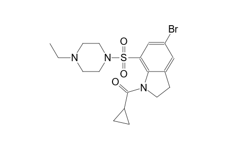 1H-indole, 5-bromo-1-(cyclopropylcarbonyl)-7-[(4-ethyl-1-piperazinyl)sulfonyl]-2,3-dihydro-