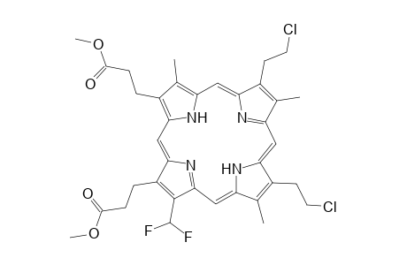 21H,23H-Porphine-2,18-dipropanoic acid, 7,12-bis(2-chloroethyl)-17-(difluoromethyl)-3,8,13-trimethyl-, dimethyl ester