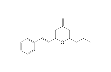 4-Methylene-6-(2-phenylethenyl)-2-propyltetrahydropyran