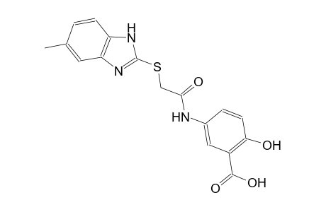 2-hydroxy-5-({[(5-methyl-1H-benzimidazol-2-yl)sulfanyl]acetyl}amino)benzoic acid