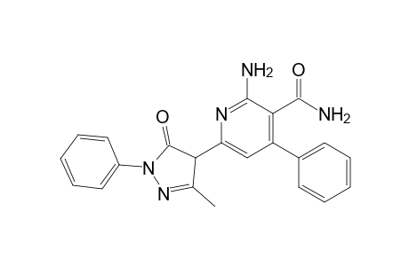 2-amino-6-(3-methyl-5-oxo-1-phenyl-4H-pyrazol-4-yl)-4-phenyl-3-pyridinecarboxamide