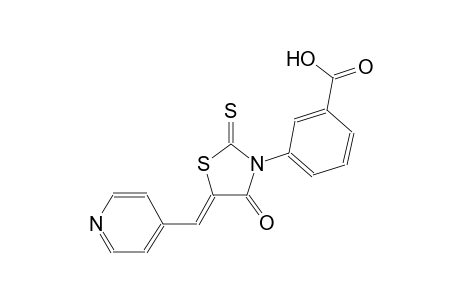 3-[(5Z)-4-oxo-5-(4-pyridinylmethylene)-2-thioxo-1,3-thiazolidin-3-yl]benzoic acid