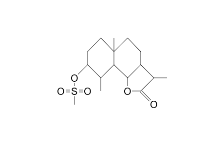 3a-(O-Methanesulfonyl)-5,7aH,4,6,11bH-eudesman-6,12-olide