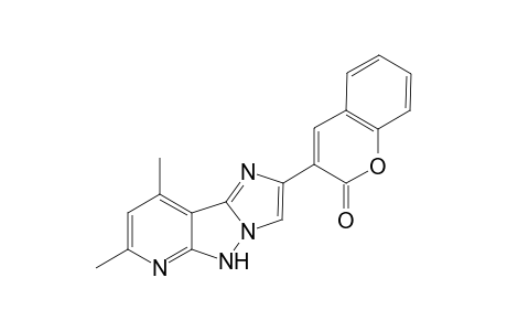 2,4-Dimethyl-6-(2H-chromen-2-on-3-yl)imidazo[1',2';2,3]-pyrazolo[5,4-b]pyridine