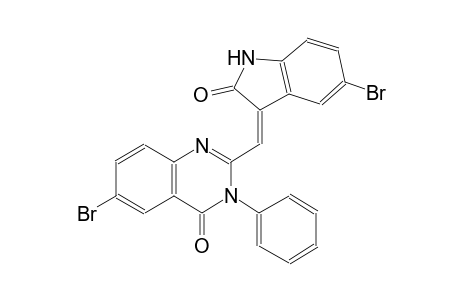 6-bromo-2-[(Z)-(5-bromo-2-oxo-1,2-dihydro-3H-indol-3-ylidene)methyl]-3-phenyl-4(3H)-quinazolinone