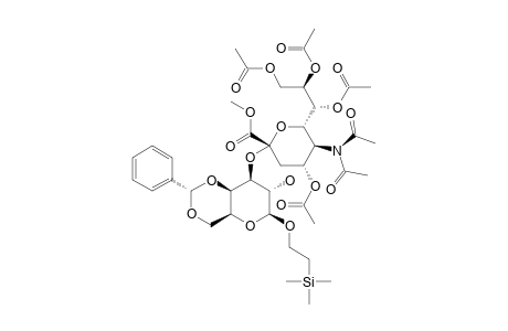 #8B;2-(TRIMETHYLSILYL)-ETHYL-4,6-O-BENZYLIDENE-3-O-[METHYL-4,7,8,9-TETRA-O-ACETYL-5-(N-ACETYLACETAMIDO)-3,5-DIDEOXY-D-GYCERO-ALPHA-D-GALACTO-NON-2-ULOPYRANOSYL