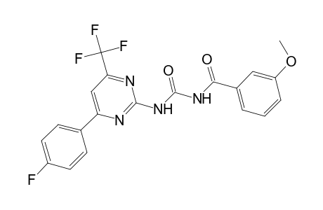 Urea, N-[4-(4-fluorophenyl)-6-(trifluoromethyl)-2-pyrimidinyl]-N'-(3-methoxybenzoyl)-