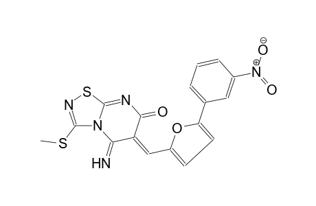 (6Z)-5-imino-3-(methylsulfanyl)-6-{[5-(3-nitrophenyl)-2-furyl]methylene}-5,6-dihydro-7H-[1,2,4]thiadiazolo[4,5-a]pyrimidin-7-one