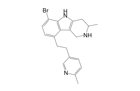 8-Bromo-2-methyl-5-(2-(6-methyl-3-pyridyl)ethyl)-1,2,3,4-tetrahydro-.gamma.-carboline