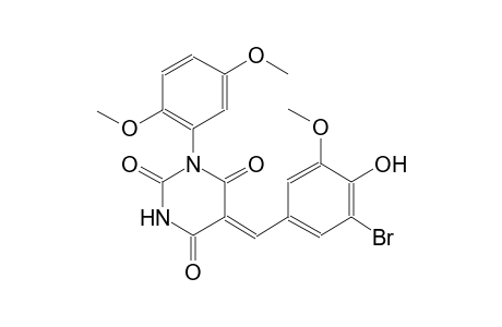 (5Z)-5-(3-bromo-4-hydroxy-5-methoxybenzylidene)-1-(2,5-dimethoxyphenyl)-2,4,6(1H,3H,5H)-pyrimidinetrione