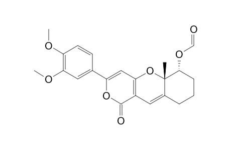 TRANS-3-(3,4-DIMETHOXYPHENYL)-6-(FORMYLOXY)-5A-METHYL-1H,7H-5A,6,8,9-TETRAHYDRO-1-OXOPYRANO-[4.3-B]-[1]-BENZOPYRAN