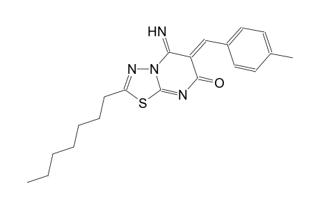 7H-[1,3,4]thiadiazolo[3,2-a]pyrimidin-7-one, 2-heptyl-5,6-dihydro-5-imino-6-[(4-methylphenyl)methylene]-, (6Z)-