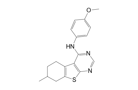 (4-methoxyphenyl)-(7-methyl-5,6,7,8-tetrahydrobenzothiopheno[2,3-d]pyrimidin-4-yl)amine