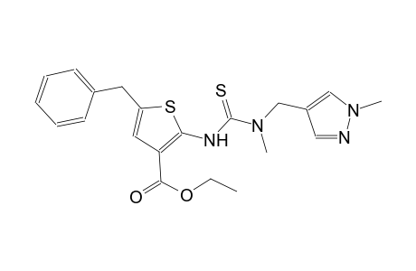 ethyl 5-benzyl-2-[({methyl[(1-methyl-1H-pyrazol-4-yl)methyl]amino}carbothioyl)amino]-3-thiophenecarboxylate