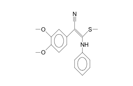 3-Anilino-2-(3,4-dimethoxy-phenyl)-3-methylthio-acrylonitrile