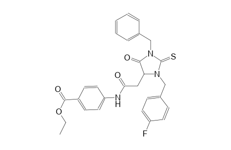 ethyl 4-({[1-benzyl-3-(4-fluorobenzyl)-5-oxo-2-thioxo-4-imidazolidinyl]acetyl}amino)benzoate