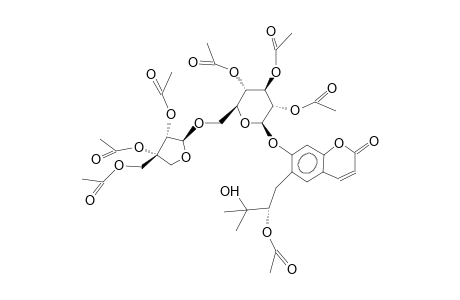 (R)-PEUCEDANOL 7-O-beta-D-APIOFURANOSYL-(1->6)-beta-D-GLUCOPYRANOSIDE HEPTAACETATE