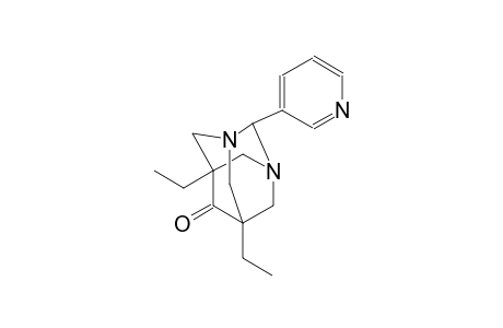 1,3-Diazatricyclo[3.3.1.1(3,7)]decan-6-one, 5,7-diethyl-2-(pyridin-3-yl)-
