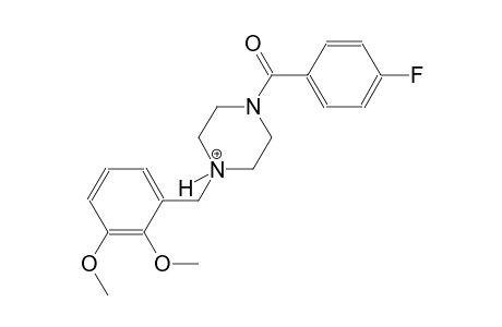 1-(2,3-dimethoxybenzyl)-4-(4-fluorobenzoyl)piperazin-1-ium