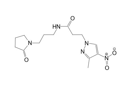 3-(3-methyl-4-nitro-1H-pyrazol-1-yl)-N-[3-(2-oxo-1-pyrrolidinyl)propyl]propanamide