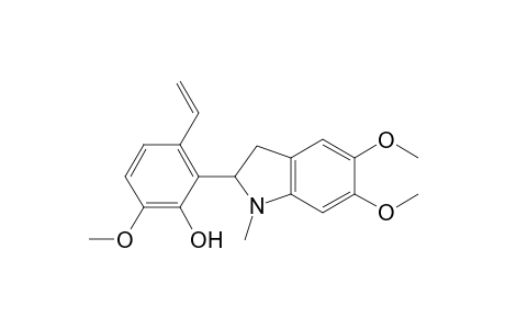 2-(5,6-dimethoxy-1-methyl-2,3-dihydroindol-2-yl)-3-ethenyl-6-methoxy-phenol