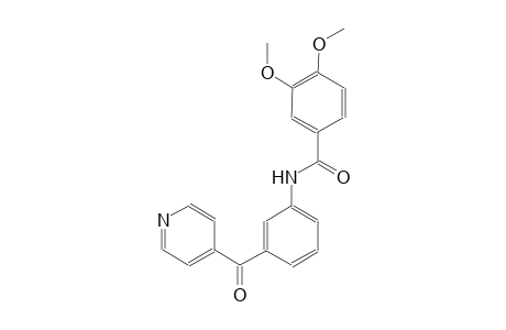 benzamide, 3,4-dimethoxy-N-[3-(4-pyridinylcarbonyl)phenyl]-