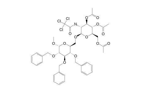 METHYL-O-(3,4,6-TRI-O-ACETYL-2-DEOXY-2-TRICHLOROACETAMIDO-BETA-D-GLUCOPYRANOSYL)-(1->6)-2,3,4-TRI-O-BENZYL-ALPHA-D-GLUCOPYRANOSIDE