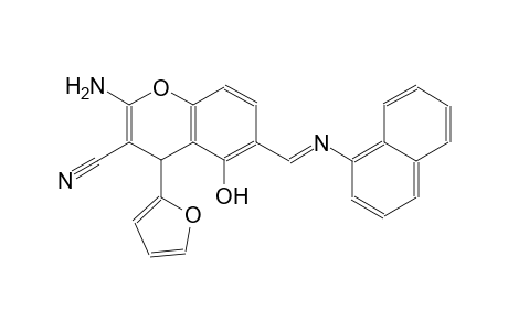 4H-1-benzopyran-3-carbonitrile, 2-amino-4-(2-furanyl)-5-hydroxy-6-[(E)-(1-naphthalenylimino)methyl]-