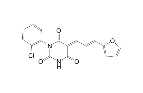 (5E)-1-(2-chlorophenyl)-5-[(2E)-3-(2-furyl)-2-propenylidene]-2,4,6(1H,3H,5H)-pyrimidinetrione