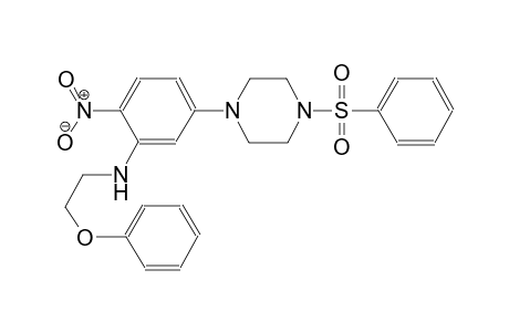benzenamine, 2-nitro-N-(2-phenoxyethyl)-5-[4-(phenylsulfonyl)-1-piperazinyl]-
