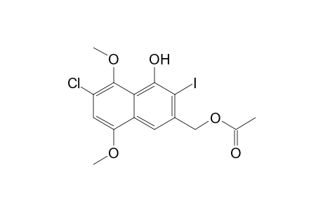 (6-chloranyl-3-iodanyl-5,8-dimethoxy-4-oxidanyl-naphthalen-2-yl)methyl ethanoate