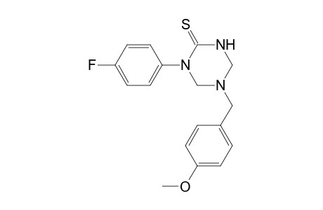 1,3,5-Triazine-2(1H)-thione, 1-(4-fluorophenyl)tetrahydro-5-[(4-methoxyphenyl)methyl]-
