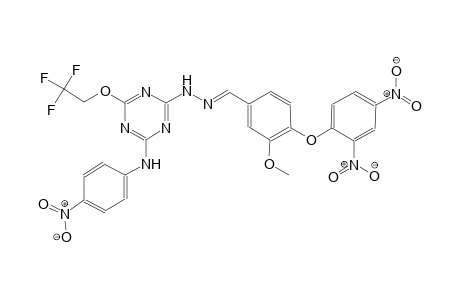 benzaldehyde, 4-(2,4-dinitrophenoxy)-3-methoxy-, [4-[(4-nitrophenyl)amino]-6-(2,2,2-trifluoroethoxy)-1,3,5-triazin-2-yl]hydrazone