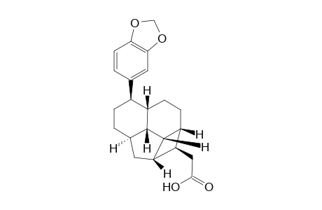 (1'RS,3'RS,6'SR,7'SR,10'SR,11'RS,12'RS,13'RS)-2-[6'-(3'',4''-methylenedioxy)phenyltetracyclo[5.4.2.03,13.012,10]tridec-11'-yl]acetic acid