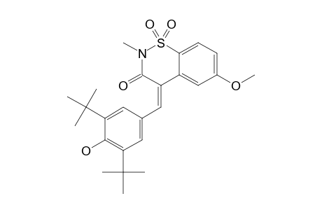 2-METHYL-6-METHOXY-1,2-BENZOTHIAZIN-3-ONE-4-(3',5'-DI-TERT.-BUTYL-4'-HYDROXYBENZYLIDENE)-1,1-DIOXIDE