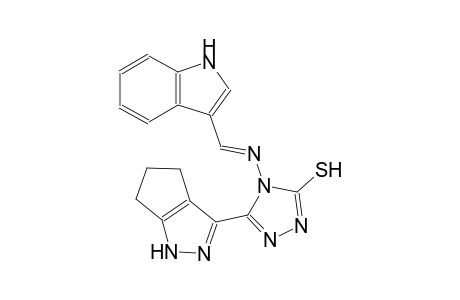 4-{[(E)-1H-indol-3-ylmethylidene]amino}-5-(1,4,5,6-tetrahydrocyclopenta[c]pyrazol-3-yl)-4H-1,2,4-triazole-3-thiol