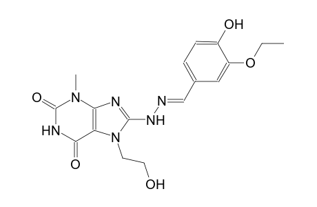 3-ethoxy-4-hydroxybenzaldehyde [7-(2-hydroxyethyl)-3-methyl-2,6-dioxo-2,3,6,7-tetrahydro-1H-purin-8-yl]hydrazone