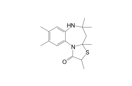 2,3a,5,5,8,9-Hexaamethyl-3a,4,5,6-tetrahydro-thiazolo[3,2-a][1,5]-benzodiazepin-1(2H)-one