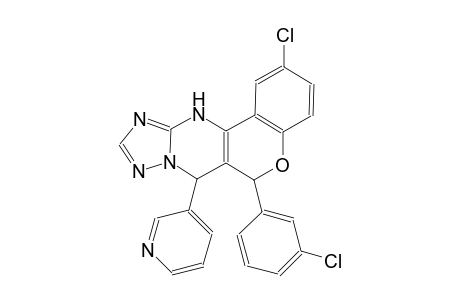 2-chloro-6-(3-chlorophenyl)-7-(3-pyridinyl)-7,12-dihydro-6H-chromeno[4,3-d][1,2,4]triazolo[1,5-a]pyrimidine